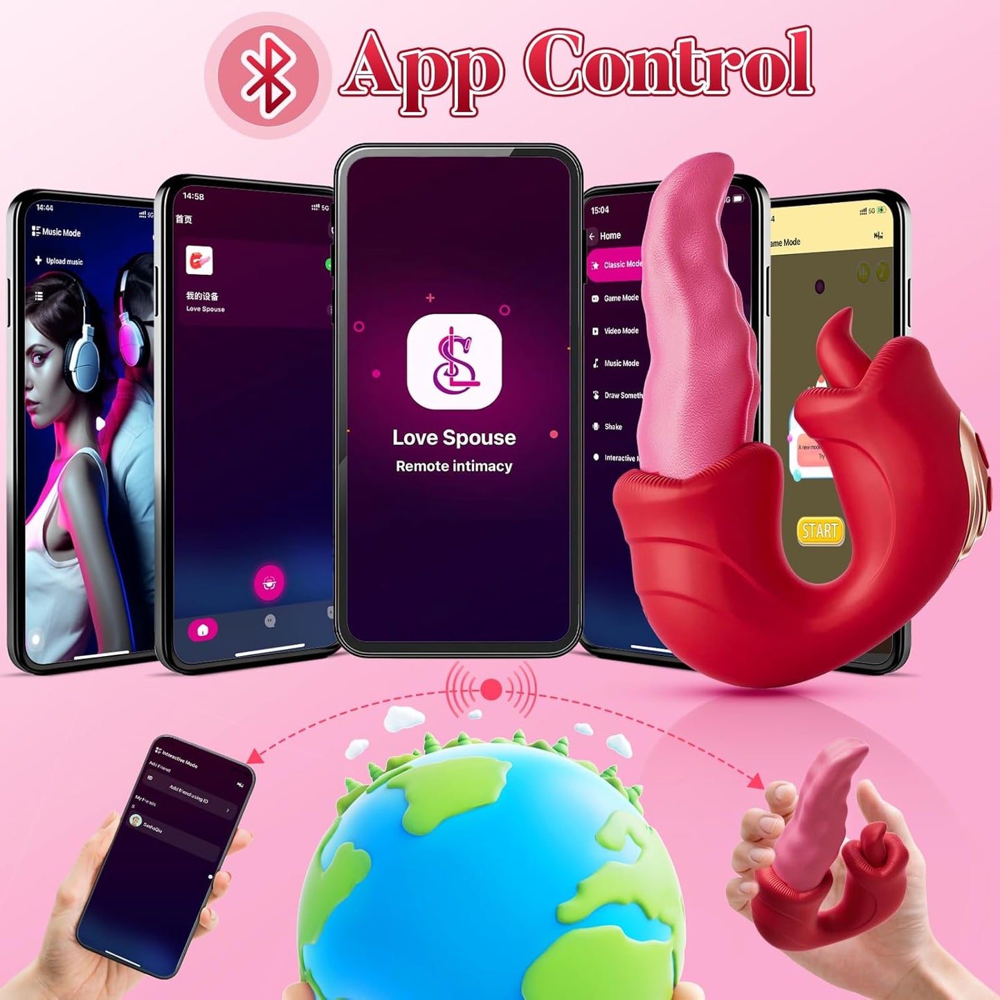 Vibrador de juguete sexual para adultos para mujeres, potente vibrador sexual con aplicación de vibrador remoto con 10 modos de oscilación y 10 modos de vibración, vibradores de punto G femenino