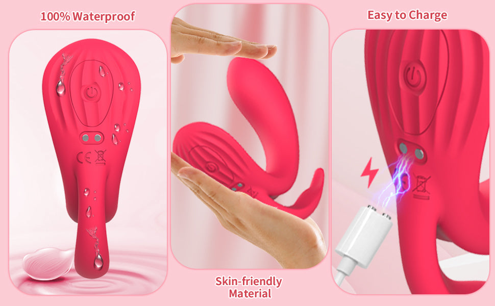 Vibrador portátil con 3 motores fuertes, vibrador de control remoto con modos de 10 x 10 x 10, vibrador de bragas, vibrador de punto G, estimulador de clítoris, vibrador femenino, vibrador de mariposa, juguetes sexuales para adultos para mujeres