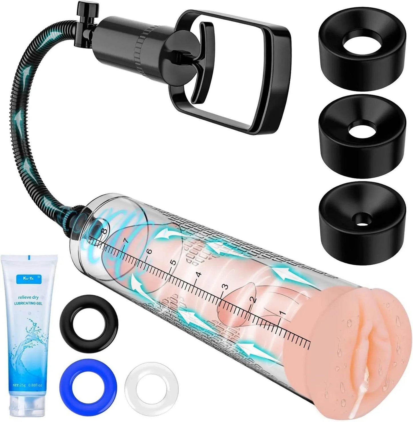 Juguetes sexuales con bomba de pene para hombres, 9 piezas de dilatación de pene al vacío, kit de juguetes sexuales masculinos para hombres, erecciones más fuertes y duraderas con copa masturbadora - Sex Shop 502