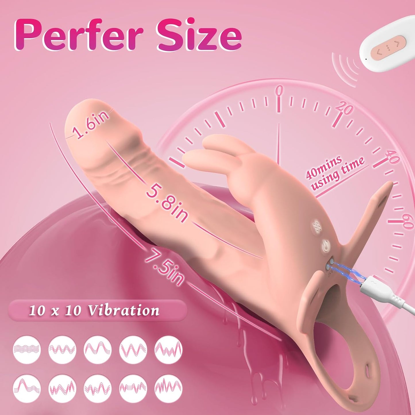 arnés de consolador extensor de manga para el pene, juguetes para adultos con 10 modos de vibración, aplicación de control remoto, vibrador lesbiano con consolador hueco de 5.8 - Sex Shop 502