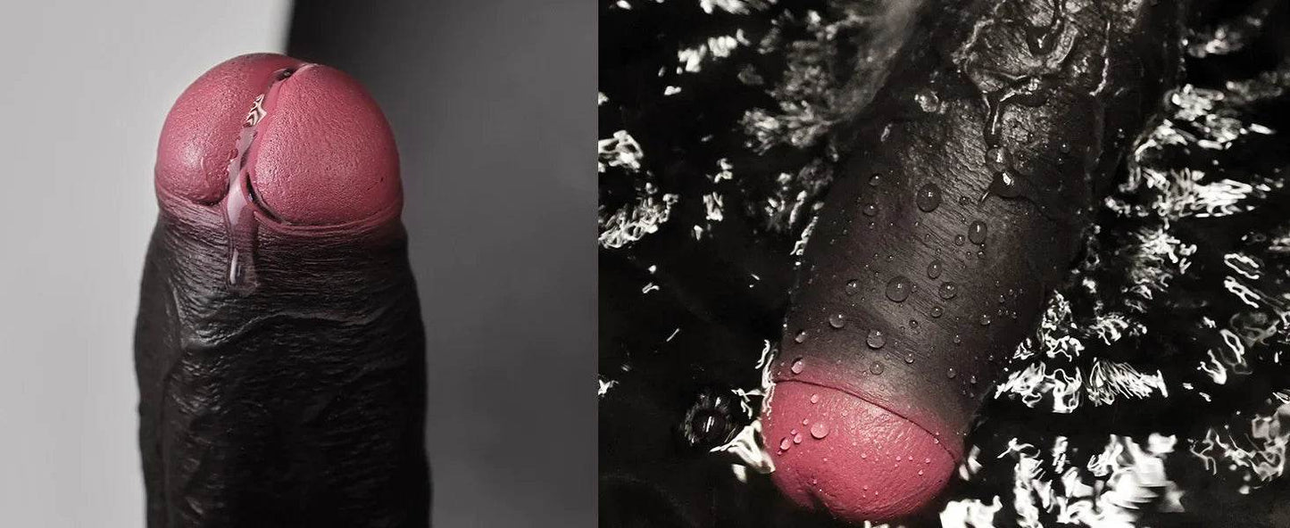 Consolador sexual negro puro enorme y grueso con glande único, consolador negro grande realista de 10.8 pulgadas con ventosa, juguetes de silicona suave para adultos para hombres y mujeres - Sex Shop 502