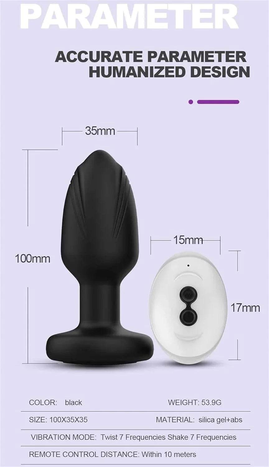 Anal Plug con Silicona Emisora de Luz Enchufe Anal Vibración Masculino y Hembra Masturbador Eléctrico Productos para Adultos - Sex Shop 502