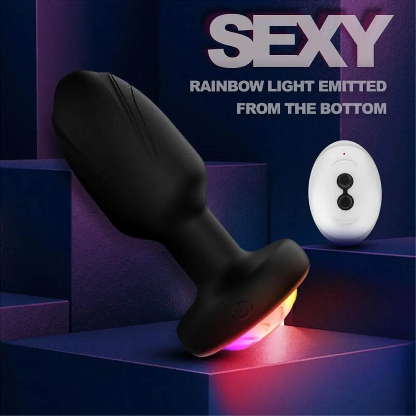 Anal Plug con Silicona Emisora de Luz Enchufe Anal Vibración Masculino y Hembra Masturbador Eléctrico Productos para Adultos - Sex Shop 502