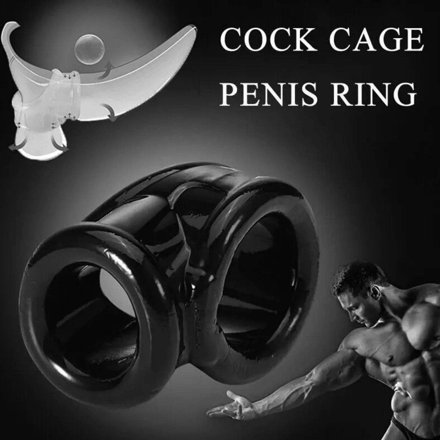 Anillo doble para pene y testiculos: asegura erecciones más duras con juguetes de testículos, anillos de pene masculinos, juguete de pene y estimulador de pene, anillo de placer para hombres, anillo sexual (negro) - Sex Shop 502