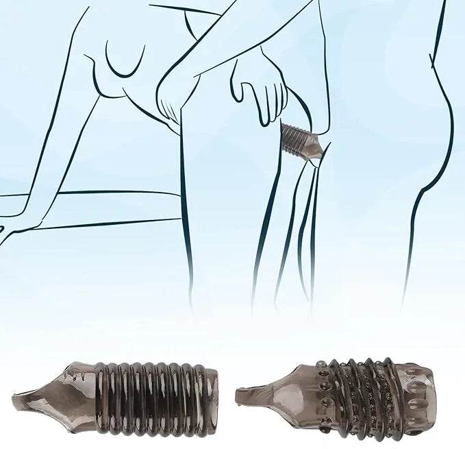 Anillos para el pene reutilizables para hombres, mangas reutilizables para ampliar el pene, eyaculación retardada, mayor erección, juguetes sexuales, anillos de silicona para el pene para hombres, 2 unidades, color negro transparente - Sex Shop 502