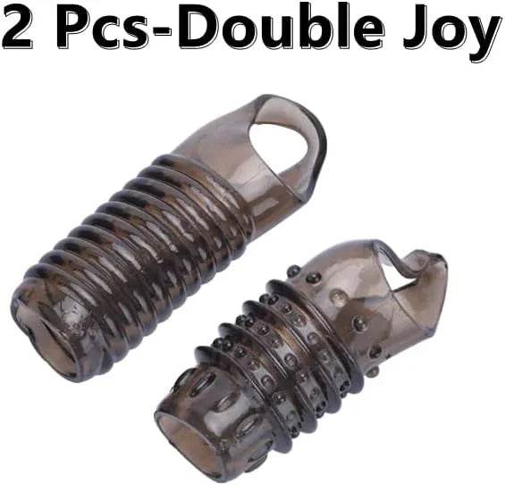 Anillos para el pene reutilizables para hombres, mangas reutilizables para ampliar el pene, eyaculación retardada, mayor erección, juguetes sexuales, anillos de silicona para el pene para hombres, 2 unidades, color negro transparente - Sex Shop 502