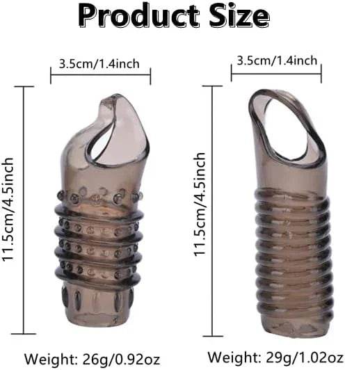 Anillos para el pene reutilizables para hombres, mangas reutilizables para ampliar el pene, eyaculación retardada, mayor erección, juguetes sexuales, anillos de silicona para el pene para hombres, 2 unidades, color negro transparente - Sex Shop 502