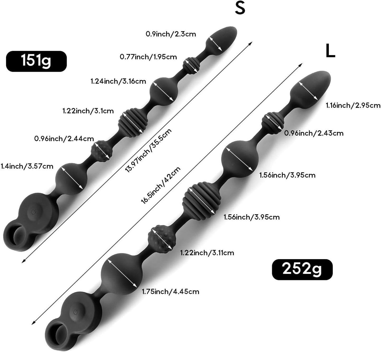 bolas anales vibratorias de silicona de 14 pulgadas, recargable y flexible, con tapón vibratorio, masajeador de próstata con 10 modos de vibración, vibrador anal con 3 potentes motores - Sex Shop 502