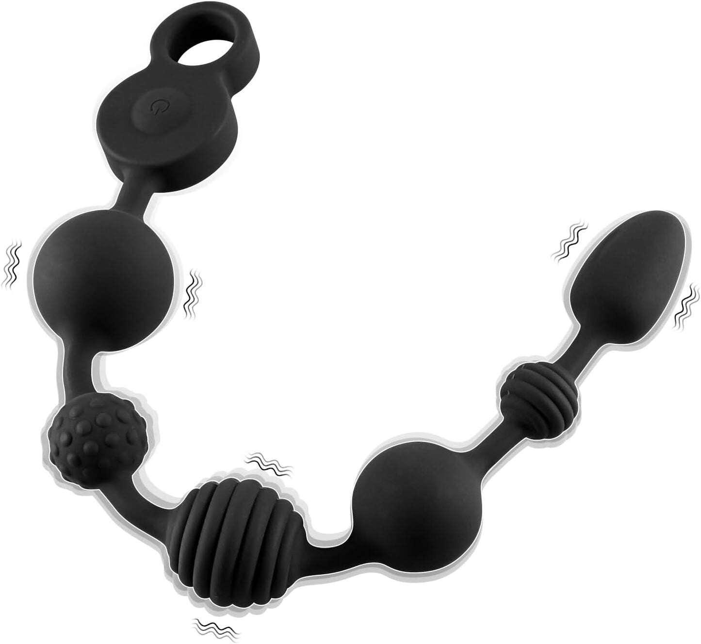 bolas anales vibratorias de silicona de 14 pulgadas, recargable y flexible, con tapón vibratorio, masajeador de próstata con 10 modos de vibración, vibrador anal con 3 potentes motores - Sex Shop 502