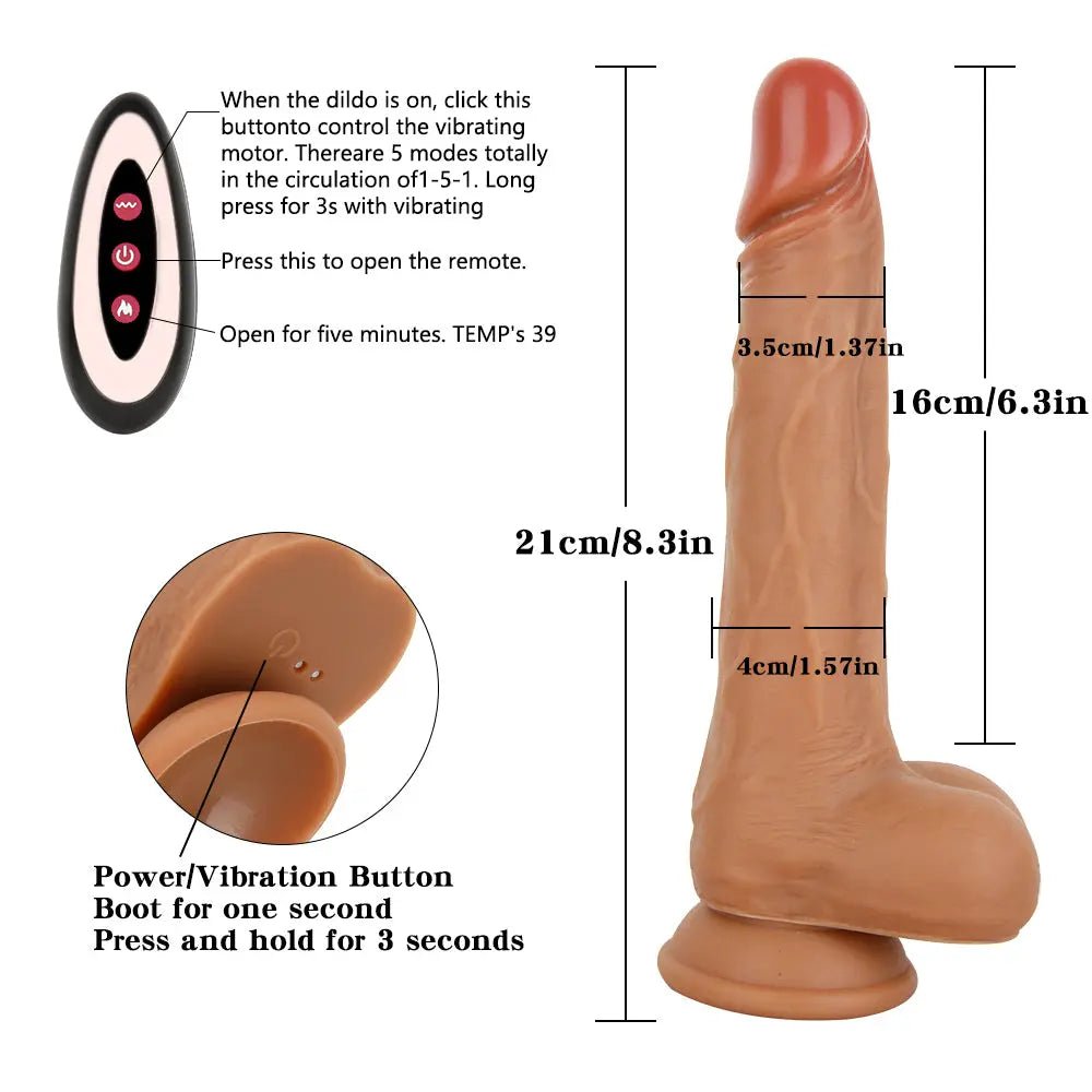 CONSOLADOR CON VIBRACION Y MOVIMIENTO PENETRANTES 9" - Sex Shop 502