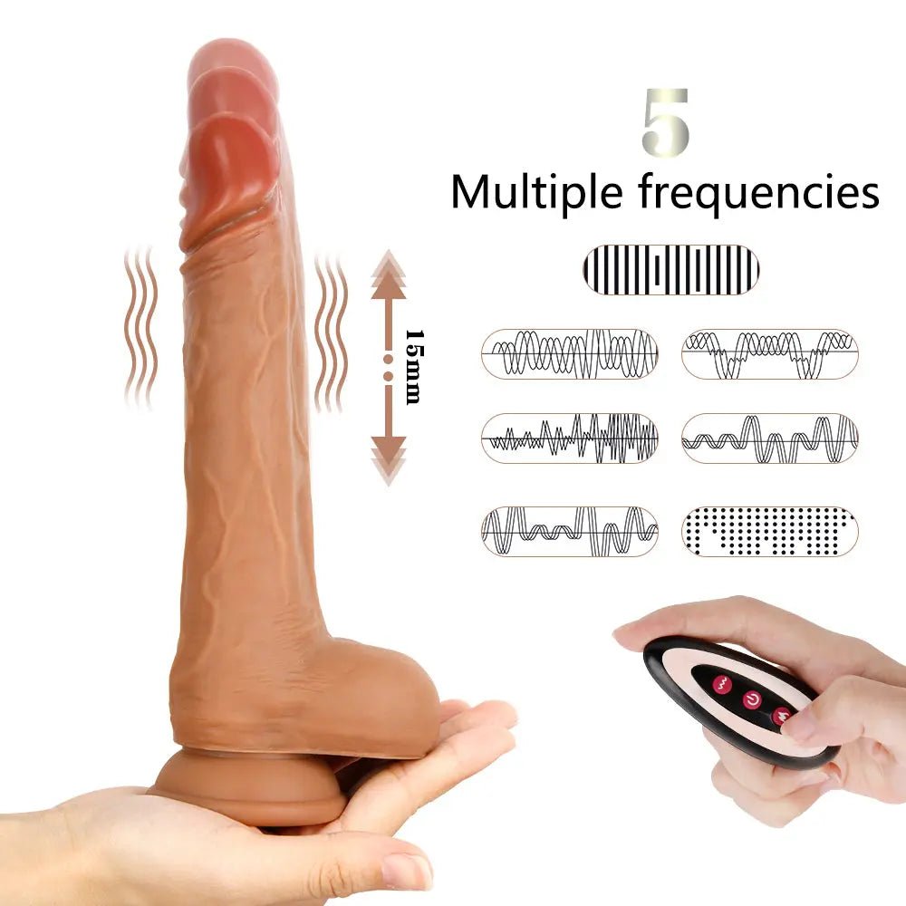 CONSOLADOR CON VIBRACION Y MOVIMIENTO PENETRANTES 9" - Sex Shop 502