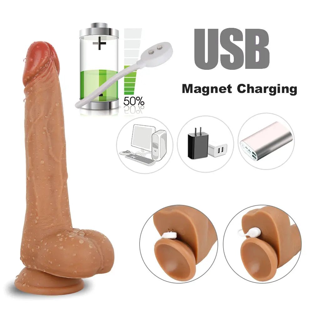CONSOLADOR CON VIBRACION Y MOVIMIENTO PENETRANTES 9" - Sex Shop 502