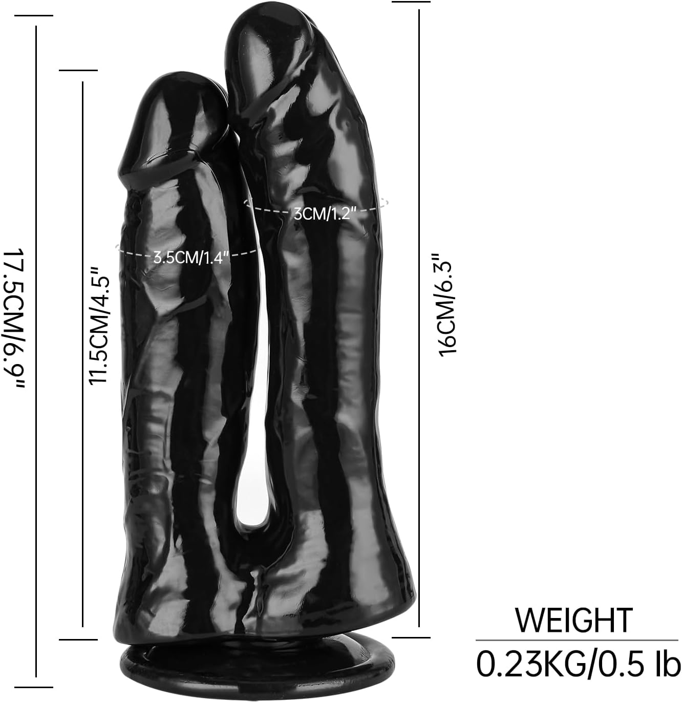 Consolador de doble extremo con fuerte ventosa, juego de punto G vaginal, consolador flexible y realista de doble cabeza para mujeres y parejas lesbianas - Sex Shop 502