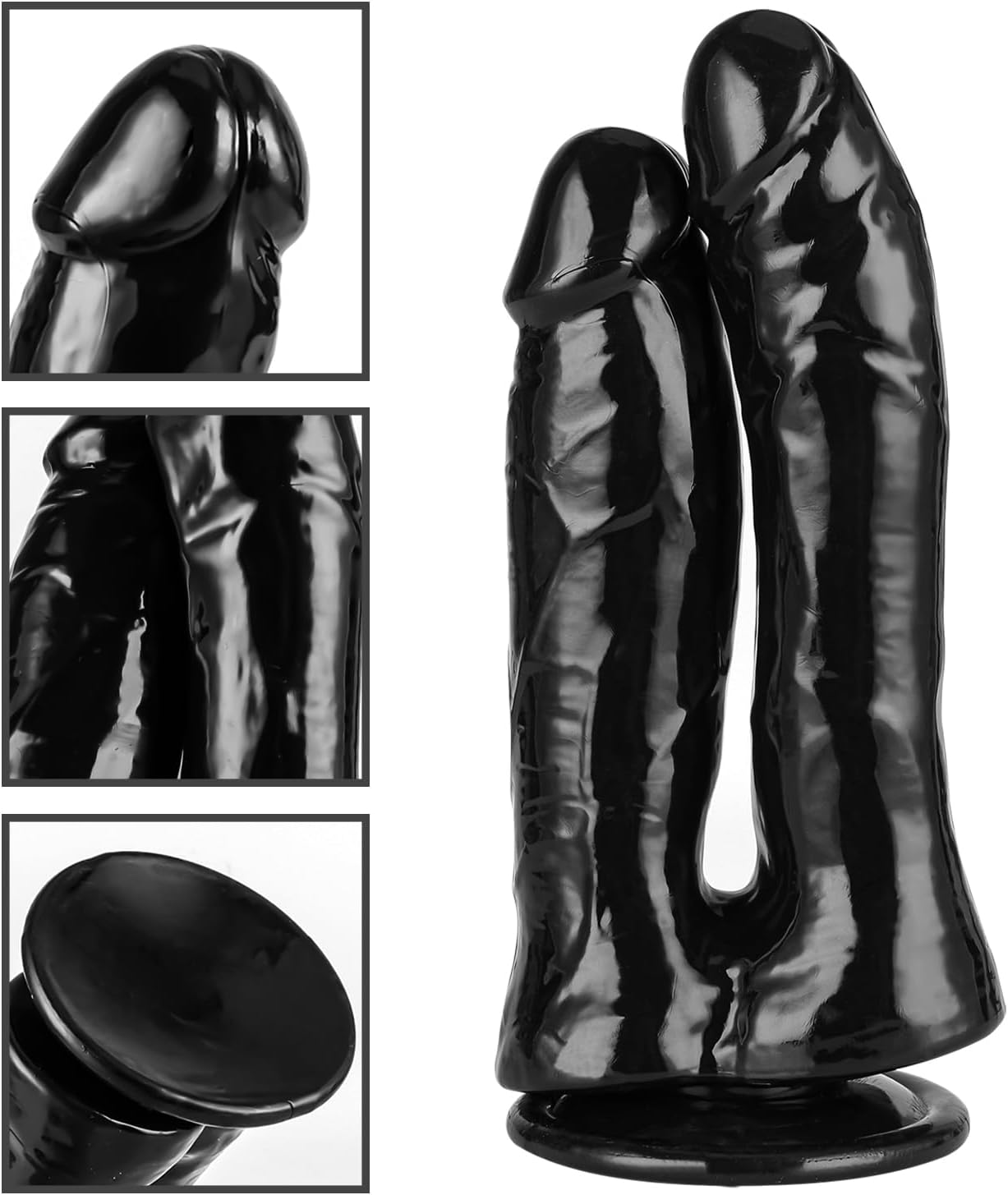 Consolador de doble extremo con fuerte ventosa, juego de punto G vaginal, consolador flexible y realista de doble cabeza para mujeres y parejas lesbianas - Sex Shop 502