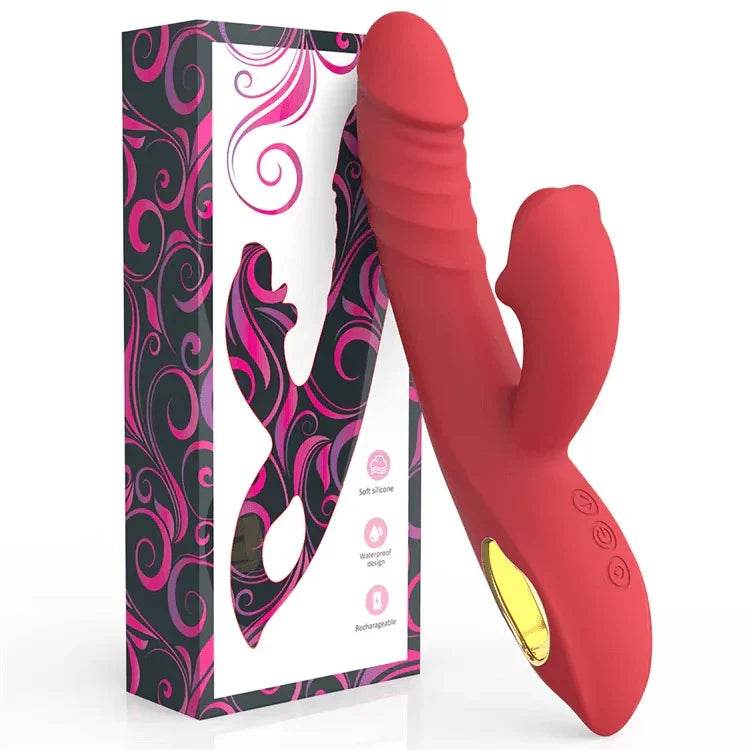 Consolador de empuje vibrador juguetes sexuales para adultos, vibradores de punto G 4 en 1, estimulador de lengua, estimulador del clítoris, juguetes sexuales con 10 vibradores, 5 modos de mordida de - Sex Shop 502