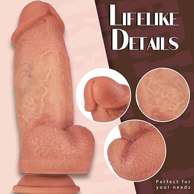 Consolador enorme realista de 2.67 pulgadas de diámetro, consoladores negros de 8 pulgadas de grosor con fuerte ventosa para manos libres y juego anal, consolador gigante de punto G de silicona, sexuales anales para hombres y mujeres - Sex Shop 502