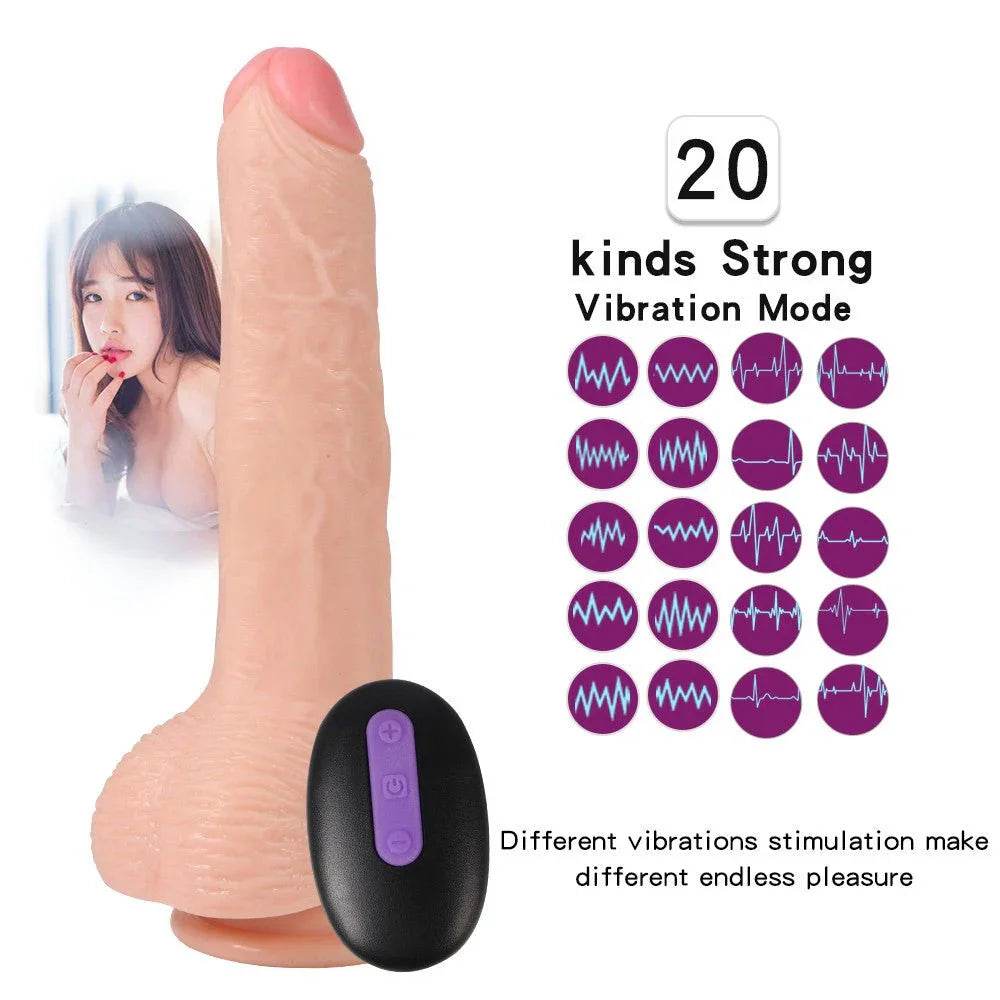 Consolador realista con 20 modos de vibración, 8.6 pulgadas - Sex Shop 502