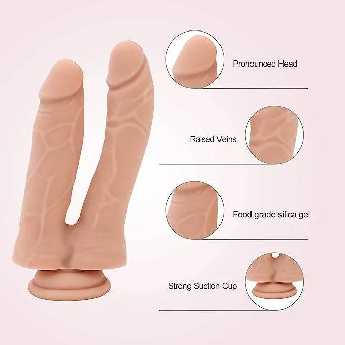 Consolador realista de 7 pulgadas ultrasuave doble - Sex Shop 502