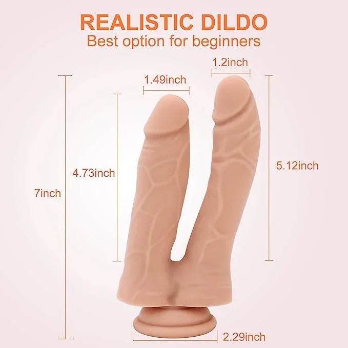 Consolador realista de 7 pulgadas ultrasuave doble - Sex Shop 502