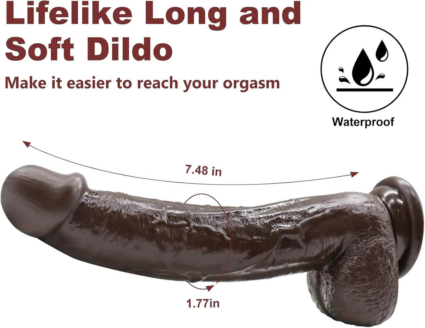 Consolador realista de 9.25 pulgadas para adultos, juguetes sexuales para mujeres, estimulador anal de punto G con fuerte ventosa para jugar con manos libres, material seguro para el cuerpo, - Sex Shop 502