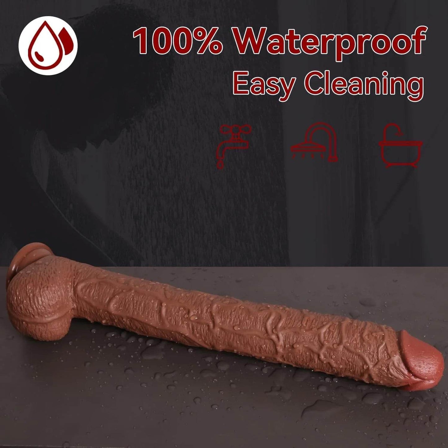 Consolador súper largo de 16.93 pulgadas con glande pequeño, consolador gigante con ventosa fuerte para sexo más profundo, pene grueso y grande, juguete sexual para mujeres y hombres - Sex Shop 502
