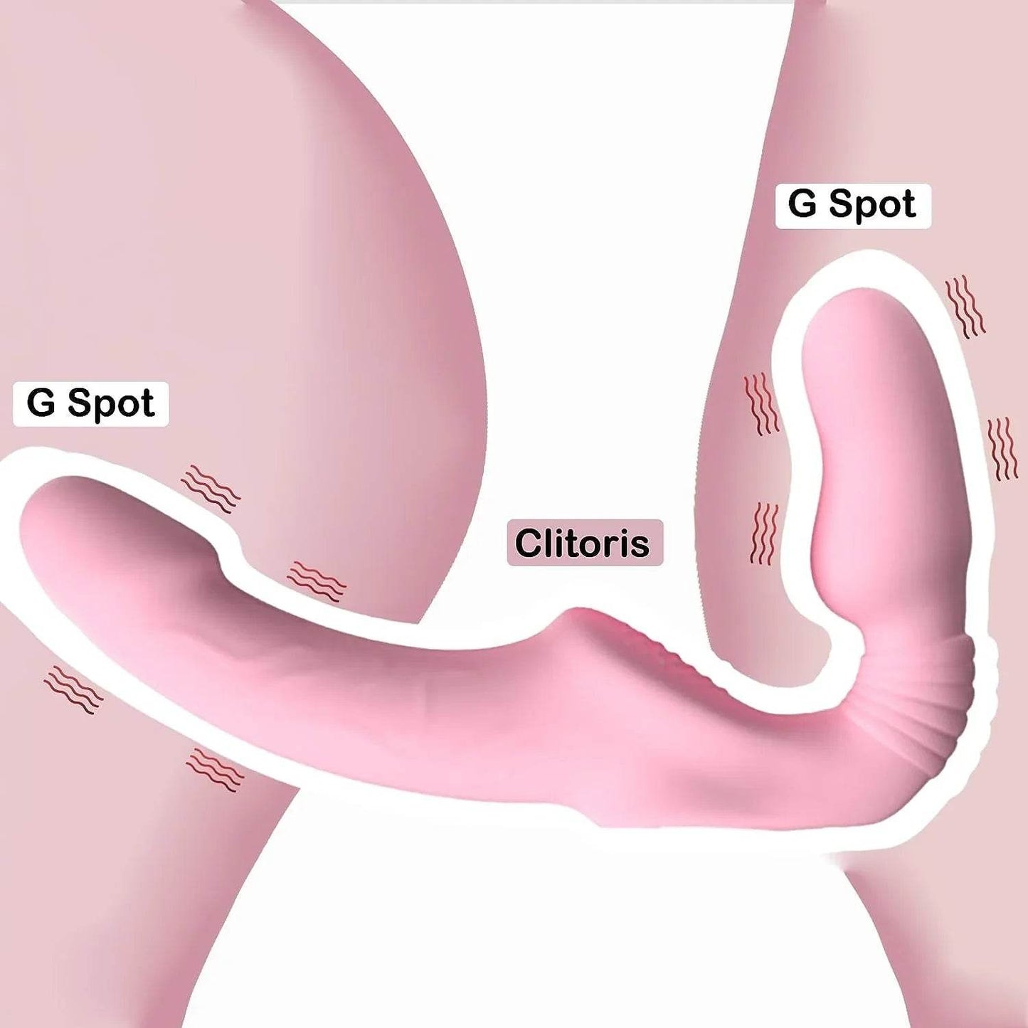 Consoladores de doble punta con 10 modos de vibración, vibrador sin tirantes con control remoto, impermeable, recargable, juguetes sexuales para adultos, con acanalado antideslizante para mujeres, parejas lesbianas, - Sex Shop 502