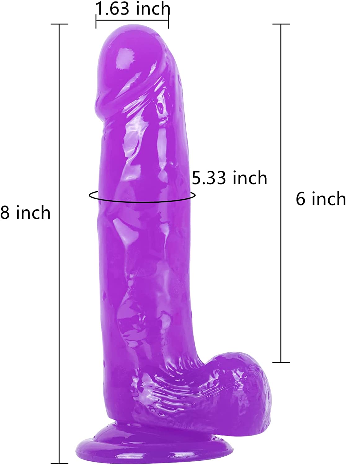 Consoladores realistas que se sienten como la piel, consolador transparente de 7.3 pulgadas con ventosa para jugar con las manos libres - Sex Shop 502