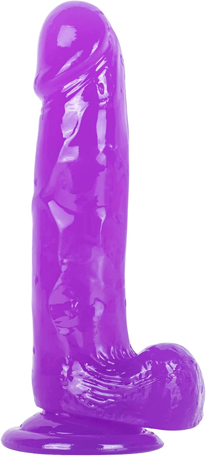 Consoladores realistas que se sienten como la piel, consolador transparente de 7.3 pulgadas con ventosa para jugar con las manos libres - Sex Shop 502