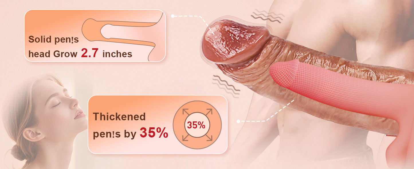 Extensor de pene, vibrador de manga de pene con aplicación y control remoto para hombres, juguetes sexuales, para agrandamiento del pene masculino, engrosamiento y durabilidad, 9 modos de vibración