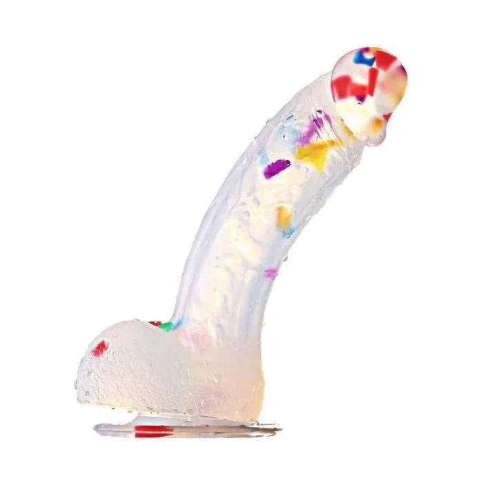 Dildo Consolador Transparente Colorido - Sex Shop 502