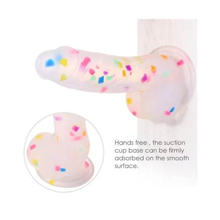 Dildo Consolador Transparente Colorido - Sex Shop 502