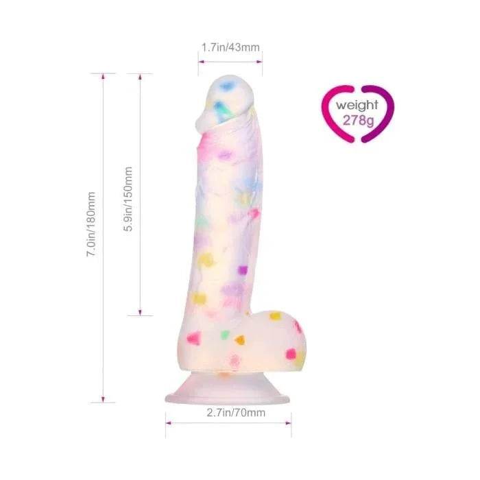 Dildo Consolador Transparente Colorido - Sex Shop 502
