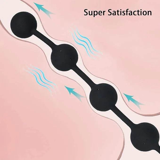 Enchufe anal grande con 4 bolas anales de silicona con cadena anal, juguete sexual largo y flexible para hombres, mujeres, parejas, dilatador de ano vaginal, masaje de próstata, consolador erótico - Sex Shop 502