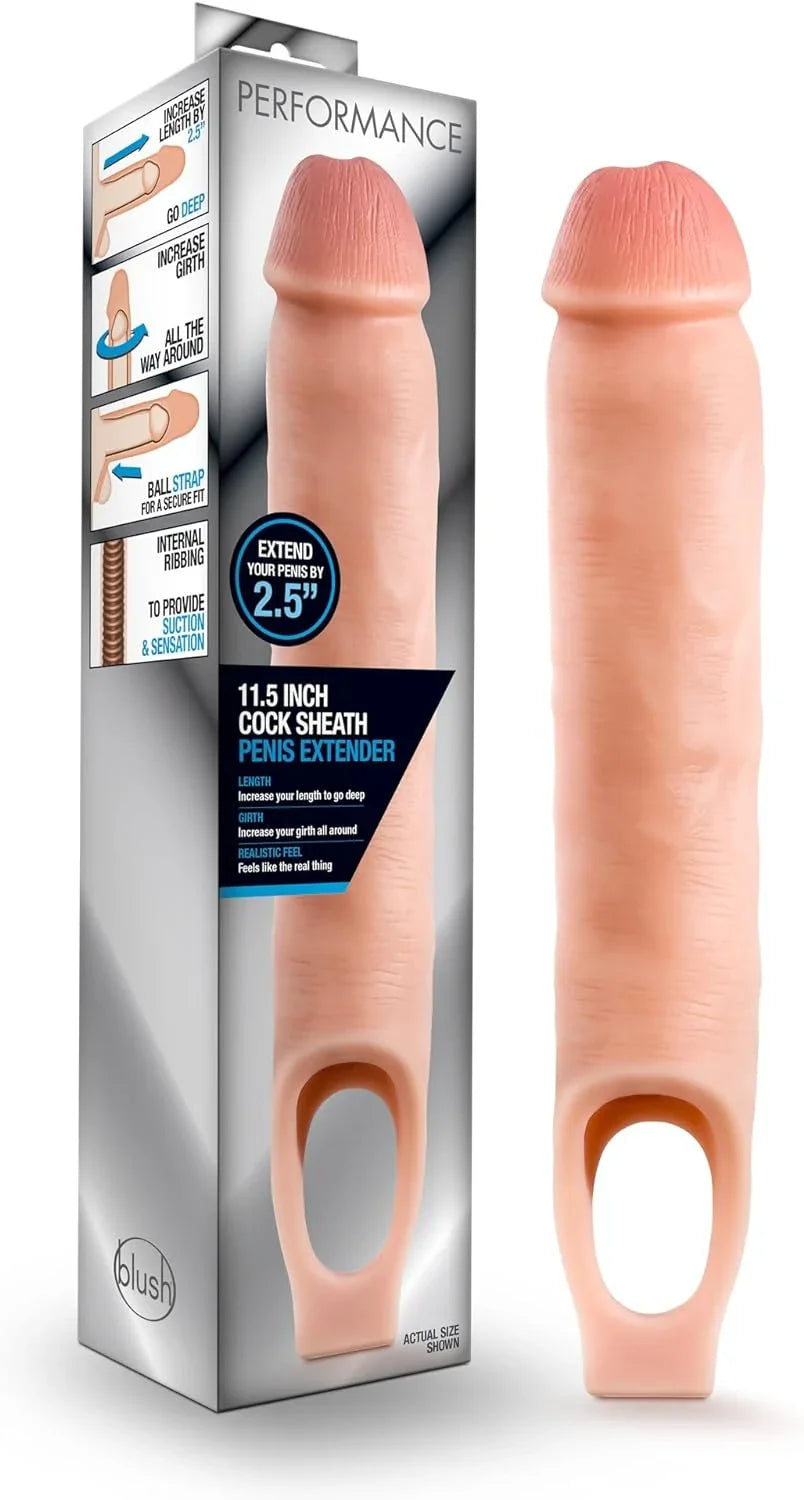 Extensor de pene ultra suave X5 Plus 11.5 "- Extiende tu pene 2 pulgadas - Espesar hasta 2.5 pulgadas -mejora el placer - Juguete sexual para hombres y parejas - Sex Shop 502