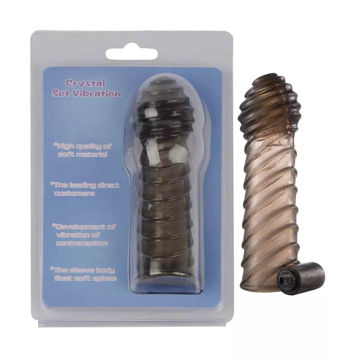 FUNDA PARA PENE CON TEXTURA Y ESTILUMADOR DE CLITORIS - Sex Shop 502