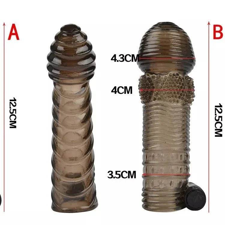 FUNDA PARA PENE CON TEXTURA Y ESTILUMADOR DE CLITORIS - Sex Shop 502