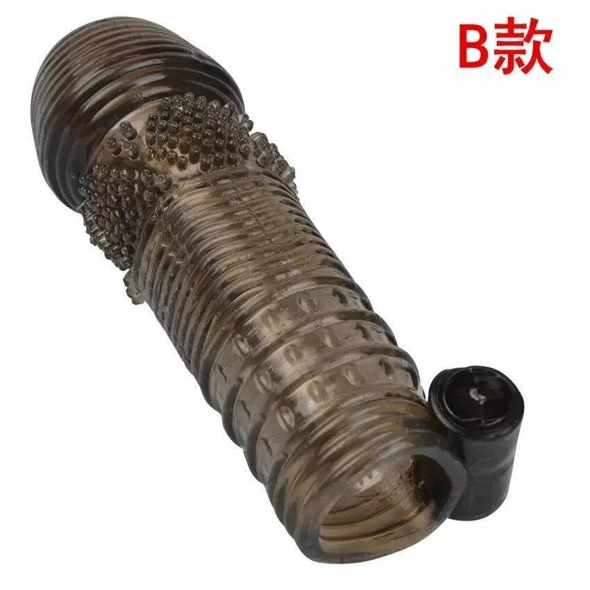FUNDA PARA PENE CON TEXTURA Y ESTILUMADOR DE CLITORIS - Sex Shop 502