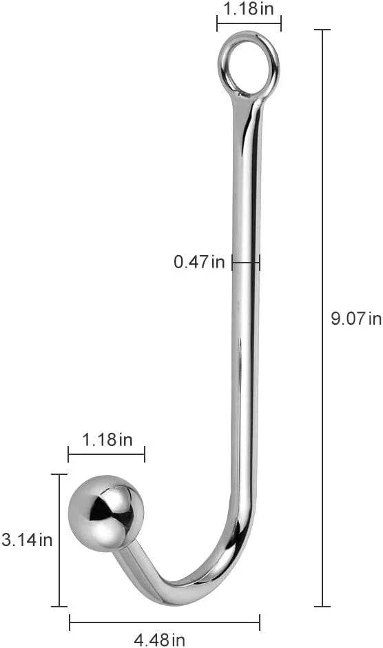 Gancho anal de metal Fetiche Bondage Hook Juguetes sexuales Gancho de cuerda anal de acero Bondage con pelota anal Juegos sexuales Juguete fetiche unisex para parejas amantes - Sex Shop 502