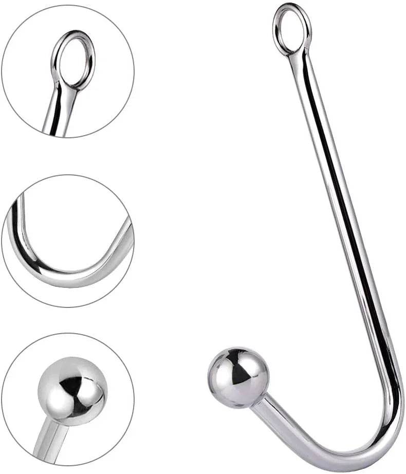 Gancho anal de metal Fetiche Bondage Hook Juguetes sexuales Gancho de cuerda anal de acero Bondage con pelota anal Juegos sexuales Juguete fetiche unisex para parejas amantes - Sex Shop 502