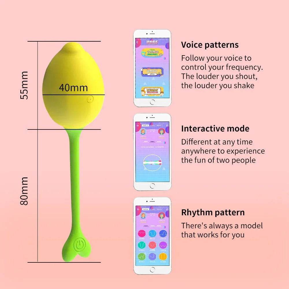 Huevo vibrador con forma de limón para mujer, con Control remoto por aplicación inteligente - Sex Shop 502