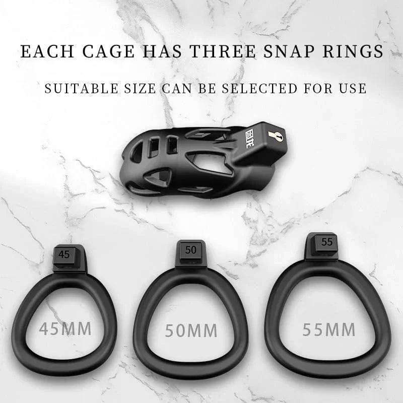 Jaula de castidad masculina, juguetes sexuales discretos Sissy Femboy Castity Cock Cage Device Anillos para el pene macho con 3 tamaños para hombres adultos (M) - Sex Shop 502