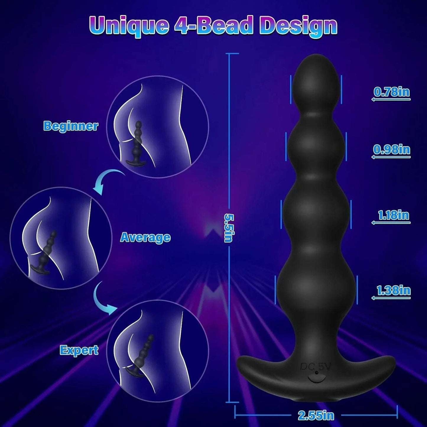 Juguetes sexuales con cuentas anales vibratorias, tapón vibratorio con control de aplicación, 9 modos de vibración, masajeador de próstata de silicona recargable y vibrador de punto G, juguetes - Sex Shop 502