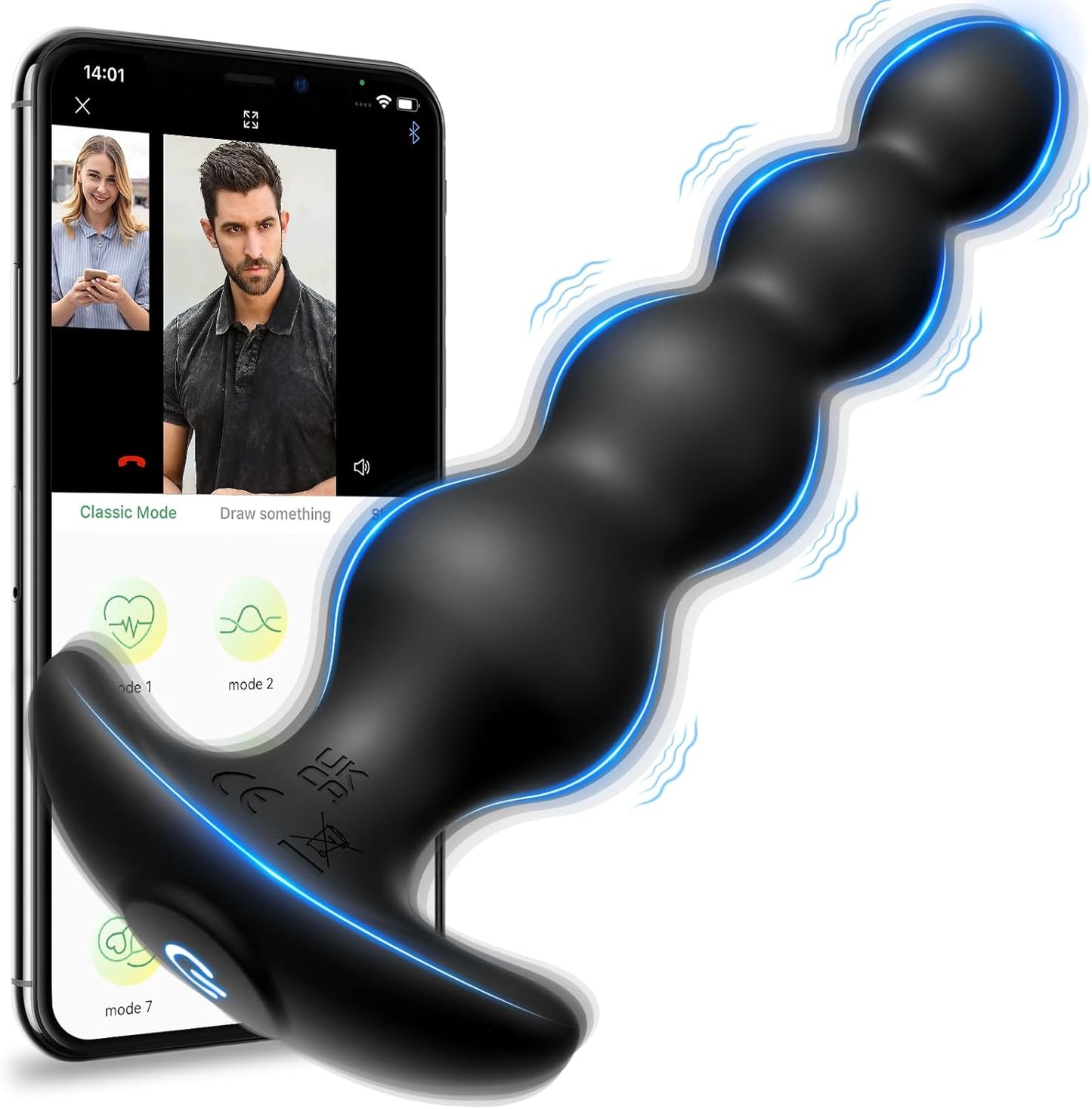 Juguetes sexuales con cuentas anales vibratorias, tapón vibratorio con control de aplicación, 9 modos de vibración, masajeador de próstata de silicona recargable y vibrador de punto G, juguetes - Sex Shop 502