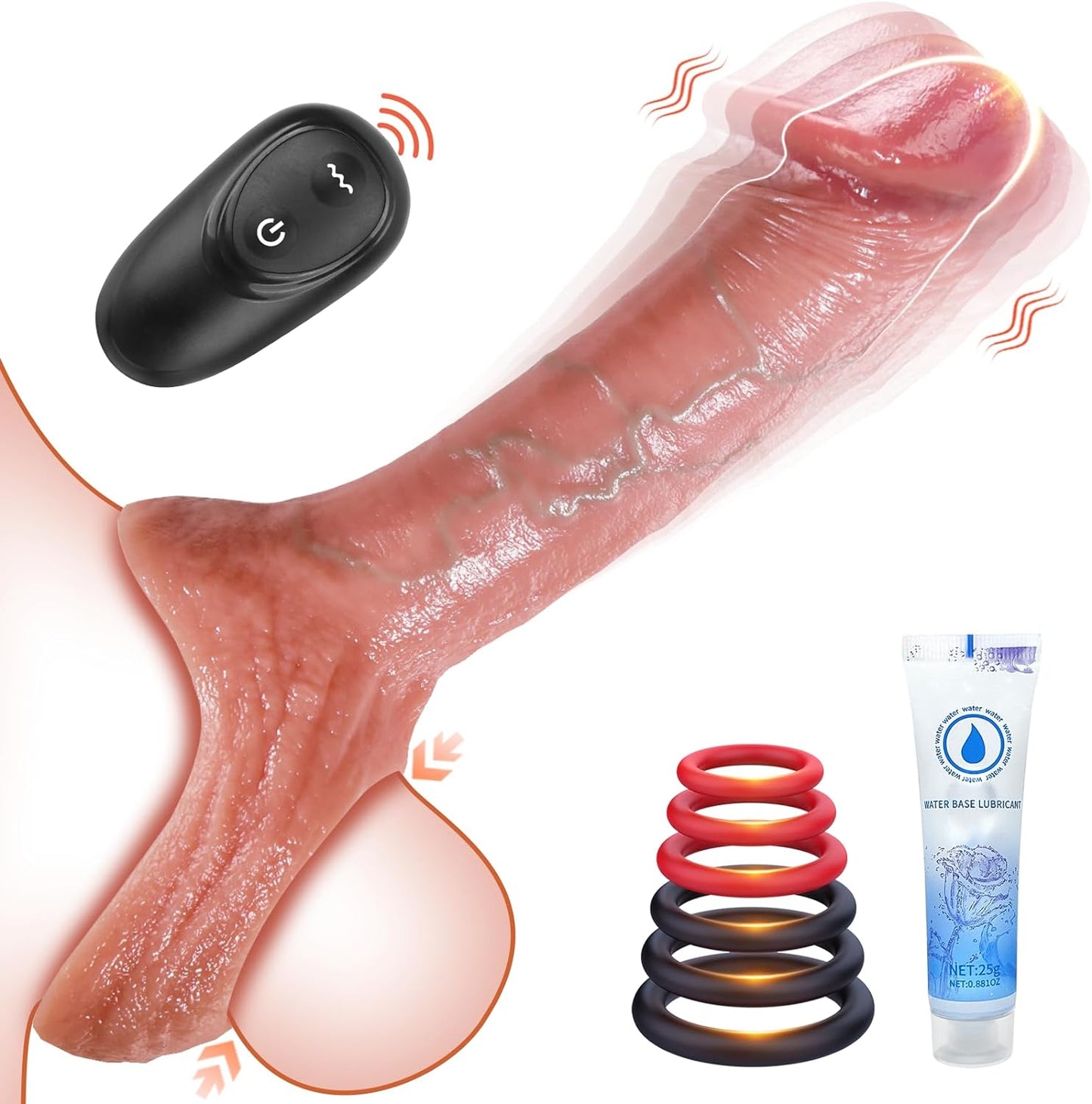 Juguetes sexuales masculinos de 2.6 pulgadas, extensor de pene con 10 modos de vibración, juguetes para adultos, anillo vibratorio para pene con control remoto, juguetes sexuales para hombres, anillo - Sex Shop 502