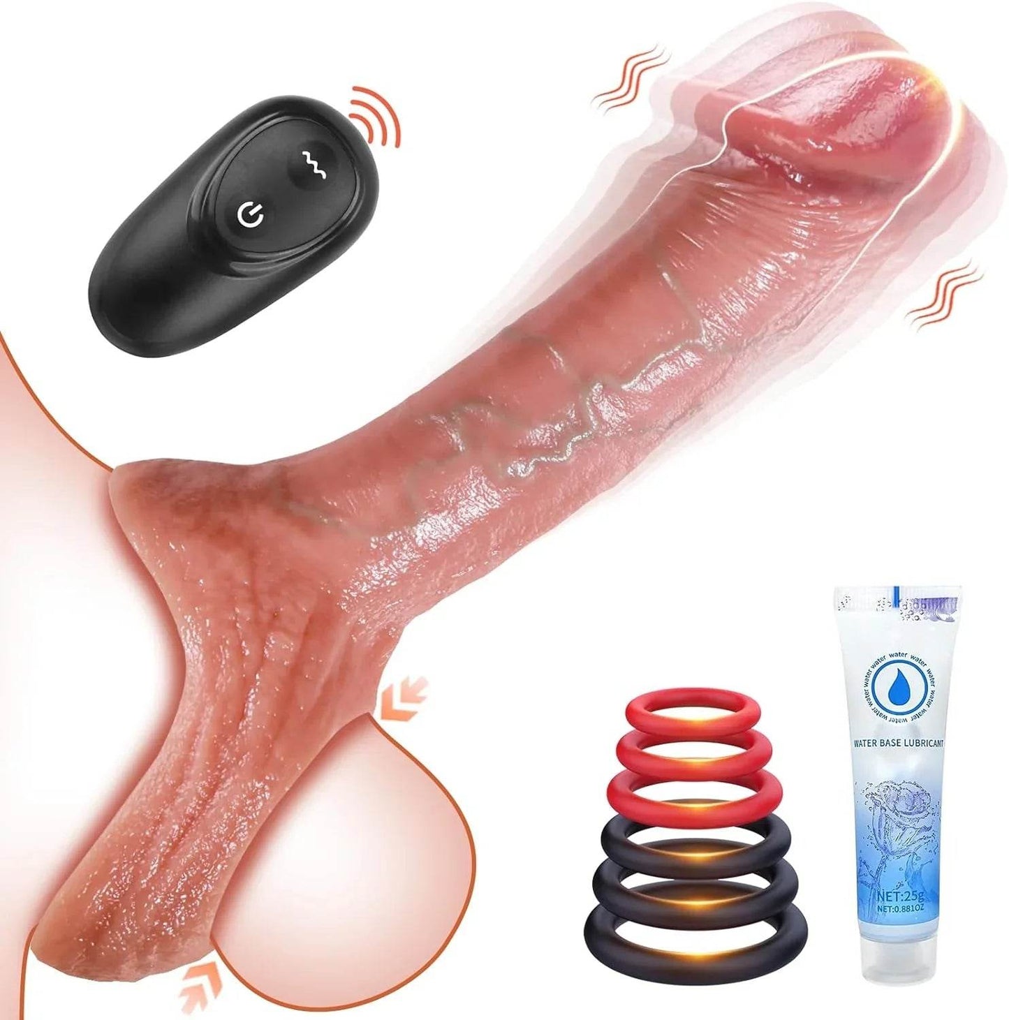 Juguetes sexuales masculinos de 2.6 pulgadas, extensor de pene con 10 modos de vibración, juguetes para adultos, anillo vibratorio para pene con control remoto, juguetes sexuales para hombres, anillo - Sex Shop 502