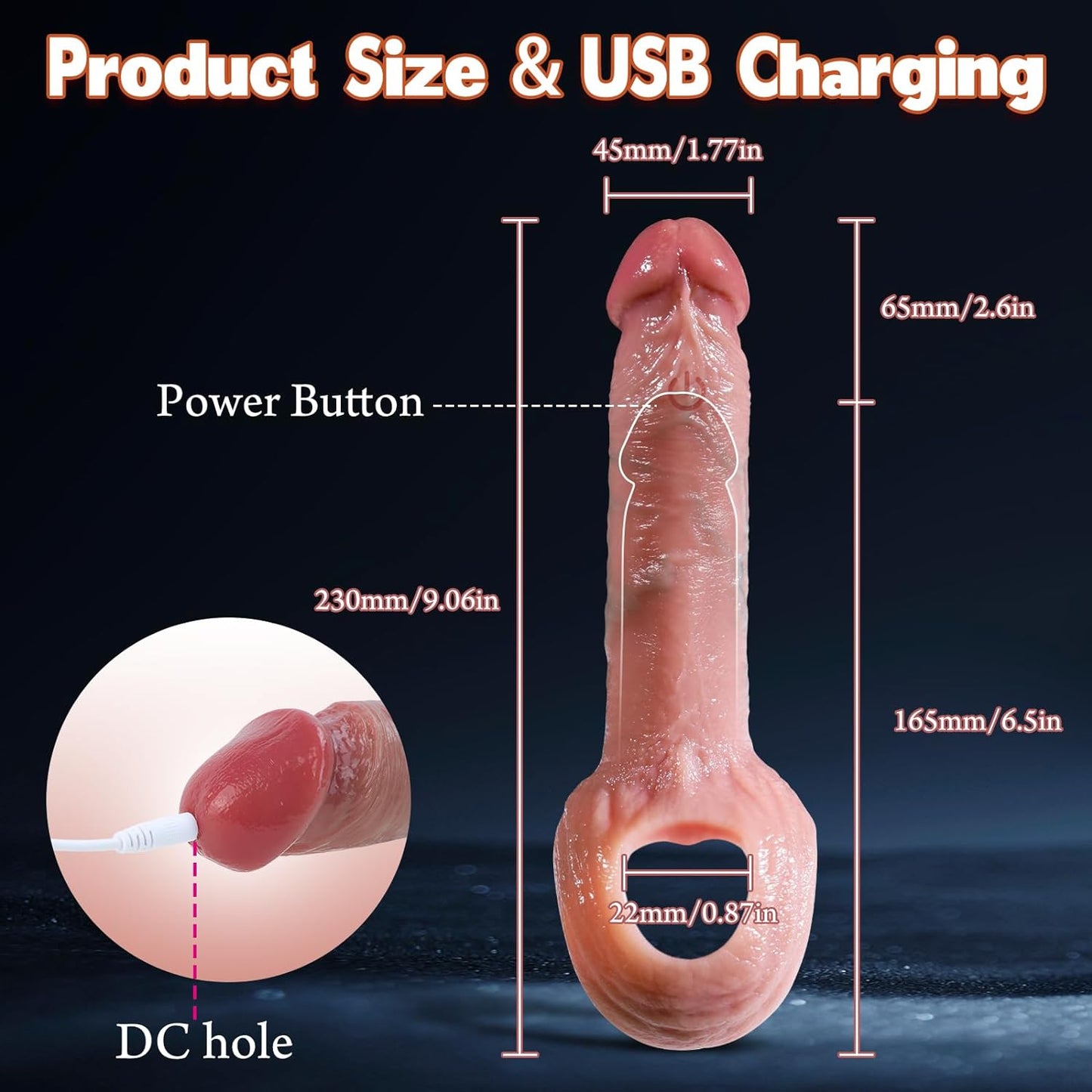 Juguetes sexuales masculinos de 2.6 pulgadas, extensor de pene con 10 modos de vibración, juguetes para adultos, anillo vibratorio para pene con control remoto, juguetes sexuales para hombres, anillo - Sex Shop 502