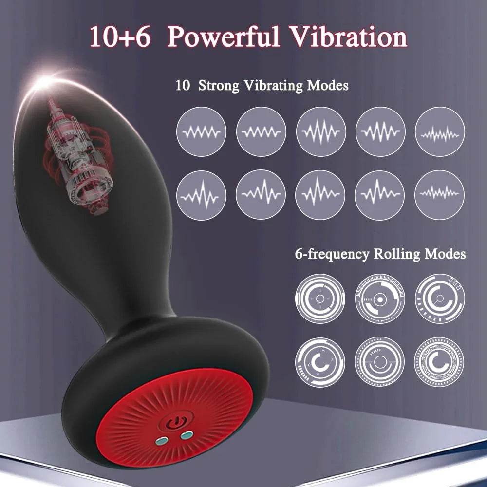 Juguetes sexuales para adultos, tapón vibratorio con control de aplicación, 10 vibradores, 6 modos de rotación, cuentas de enchufe anal, masajeador de próstata, juguetes sexuales masculinos anales - Sex Shop 502