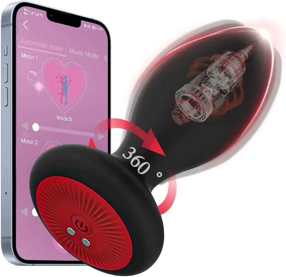 Juguetes sexuales para adultos, tapón vibratorio con control de aplicación, 10 vibradores, 6 modos de rotación, cuentas de enchufe anal, masajeador de próstata, juguetes sexuales masculinos anales - Sex Shop 502