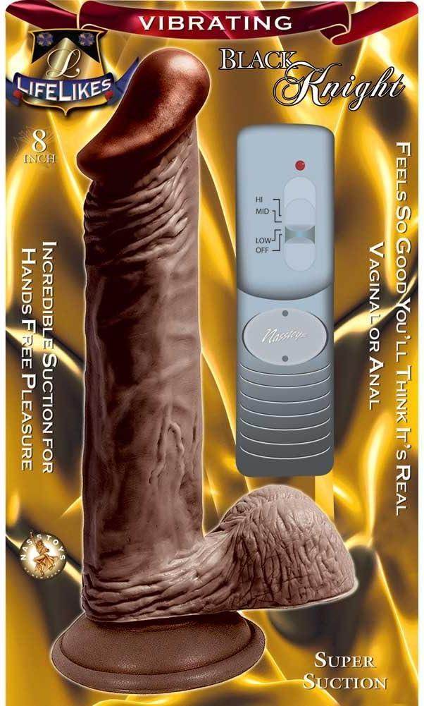 Lifelikes - Consolador vibrador negro, marrón, 8 pulgadas - Sex Shop 502
