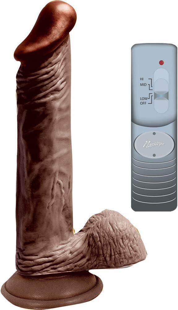 Lifelikes - Consolador vibrador negro, marrón, 8 pulgadas - Sex Shop 502